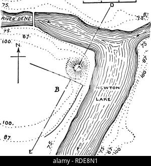 . Die Victoria Geschichte der Grafschaft von Lancaster;. Natural History. Alte Erdarbeiten entscheiden, die frühere Frage, aber die Lage und Umgebung sowie das Alter der Kirche und Manor hier deutlich Punkt als erdarbeiten Schloss Berg, mit wahrscheinlich ein Gericht oder Bailey angebracht, wie die Mehr perfekt erhaltenen Beispiele der Lune Valley zu zeigen hat.^* Newton in Makerfield (15 km östlich von Liverpool). - fast ein Drittel der 1,6 km nord-nord-östlich der Pfarrkirche ist eine auffällig platzierte künstliche Hügel, die "Castle Hill * genannt; drei große Eichen Stockfoto