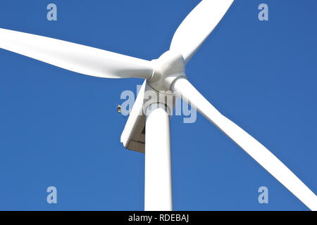 Eine Windenergieanlage ist ein Gerät, dass die kinetische Energie des Windes in elektrische Energie umwandelt. Sie stellen die saubere und erneuerbare Energie für uns beide. Stockfoto