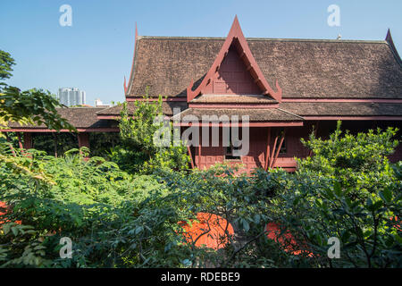 Die Architektur von Jim Thompson Haus am Siam Platz in der Stadt von Bangkok in Thailand in Südostasien. Thailand, Bangkok, November 2018 Stockfoto