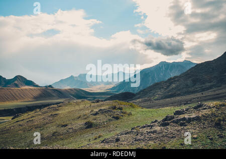 Berglandschaften der Chui Trakt, Altai. Tal Chuya. Stockfoto