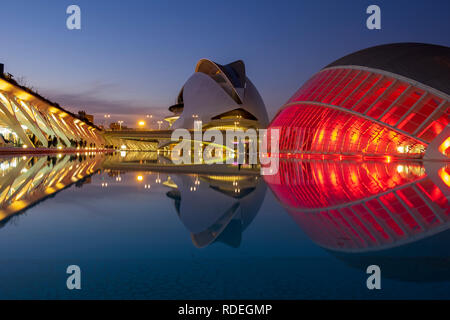 Stadt der Künste und der Scieces (CAC) in Valencia, Spanien Stockfoto