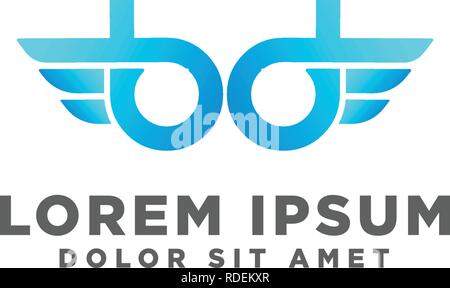Buchstabe B Flügel kreative Idee Logo template Vector Illustration icon-Element Stock Vektor