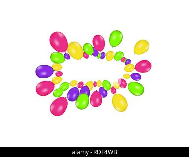 Luftballons isoliert. Farbe Zusammensetzung der Vektor realistische Ballons auf weißem Hintergrund. Luftballons isoliert. Festliche Vector Illustration Stock Vektor