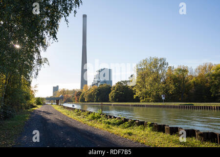 Am Datteln-Hamm-Kanal, Bergkamen, Ruhrgebiet, Nordrhein-Westfalen, Deutschland, Europa Stockfoto