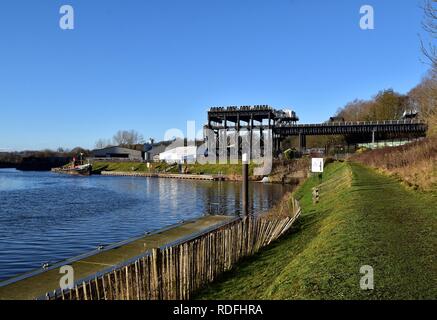 Der anderton Boat Lift und der Herzog der Normandie II. Stockfoto