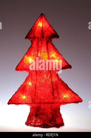 Beleuchtete Weihnachtsdekoration, LED-Beleuchtung, Weihnachtsbaum Stockfoto