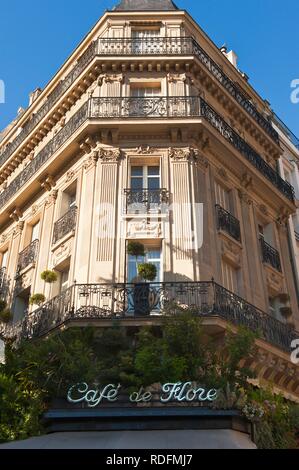 Café de Flore, Saint Germain des Pres, Paris, Frankreich, Europa Stockfoto