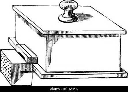 . Ein Handbuch der Bienenzucht. Bienen. DRONE UND BEE-Traps. 145 DROHNE UND BEE-Traps. Diese werden manchmal von erheblicher Service in einem Bienenhaus, entweder unerwünschten Drohnen zu erfassen oder eine super von Bienen zu löschen. Der ehemaligen Art die Drohne trap von R. Aston, Newport, Salop, hat sich als sehr nützlich, und ist daher bei seinen Teekocher beschrieben. Abbildung 57 stellt es einen Woodbury Hive, IP festgelegt. Abb. - 57 - Abb. - 58 - aber es ist nur die Form des Zink Brücke zu ändern, um die Front eines Stroh fr passen. Der Kondensatabscheider ist links auf bis gefüllt, oder so lange, wie es wünschenswert ist; sie bietet keine Behinderung Stockfoto