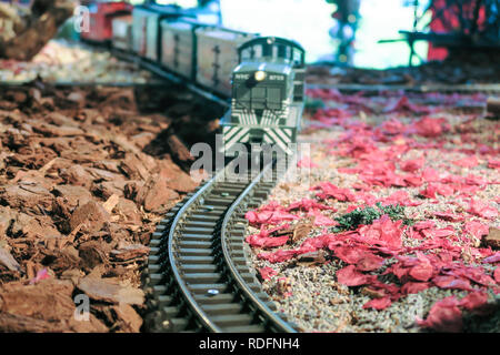 Die Holiday Train Show im Enid A. Haupt Wintergarten ist eine saisonale Tradition an der New York Botanical Garden, der Bronx, New York City, USA Stockfoto