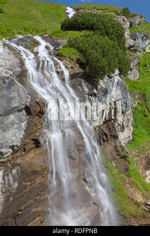 Fensterbach Wasserfall im Sommer, Nationalpark Hohe Tauern, Kärnten / Kärnten, Österreich Stockfoto