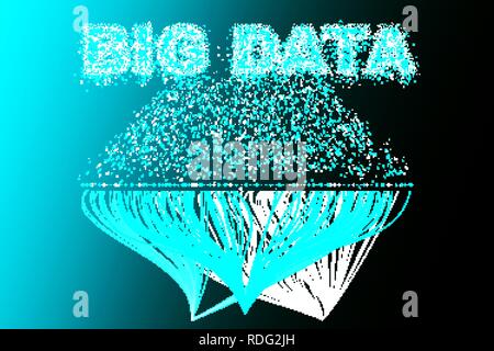 Grosse Daten Visualisierung Netzwerk. Futuristische Infografiken, Daten, virtuellen, digitalen Sound, Daten. Vektor abstrakte farbenfrohe grosse Daten Informationen. Stock Vektor