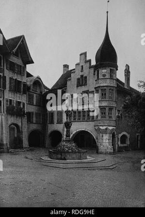 Guild Hall in Biel, Kanton Bern, Schweiz, Europa, historische Fotos aus der Zeit um 1900 Stockfoto