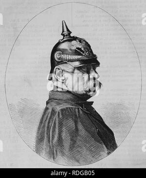 Albrecht Theodor Emil Graf von Roon, 1803 - 1879, preußischer General Feldmarschall, historische Darstellung, illustrierte Krieg Stockfoto