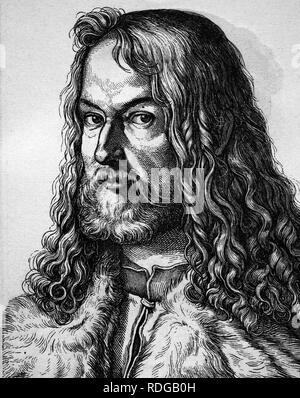 Albrecht Dürer, Maler, 1471 - 1528, historische Darstellung, Porträt, 1880 Stockfoto