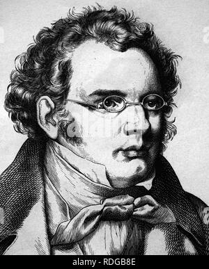 Franz Schubert, 1797 - 1828, Komponist, Porträt, historische Darstellung, 1880 Stockfoto