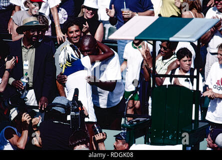 Venus Williams konkurrieren auf dem 1998 Lipton Tennis Meisterschaften Stockfoto