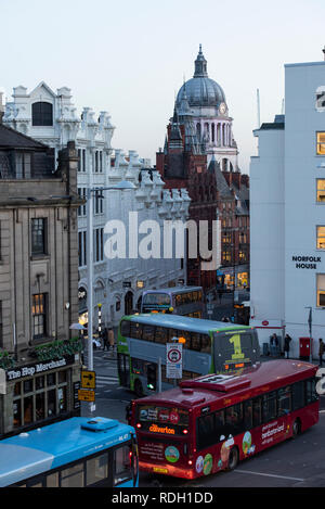 Dämmerung in Nottingham, Nottinghamshire England Großbritannien Stockfoto