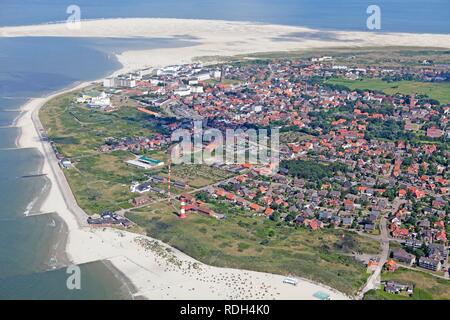 Luftaufnahme, Borkum Insel, eine ostfriesische Insel, Ostfriesland, Niedersachsen Stockfoto