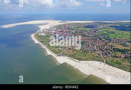 Luftaufnahme, Borkum Insel, eine ostfriesische Insel, Ostfriesland, Niedersachsen Stockfoto