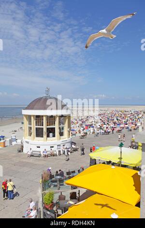 Pavillon am Strand, Insel Borkum, Ostfriesische Inseln, Ostfriesland, Niedersachsen Stockfoto