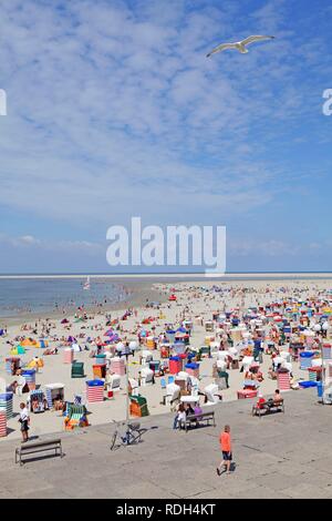 Strand auf Borkum Insel, eine ostfriesische Insel, Ostfriesland, Niedersachsen Stockfoto