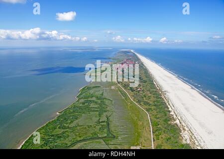 Luftaufnahme, Juist Insel, ostfriesische Insel, Ostfriesland, Niedersachsen Stockfoto