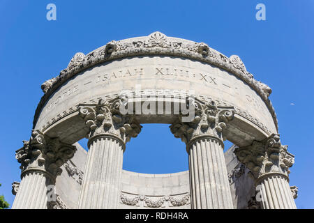 Die Oberseite von Pulgas Wasser Tempel, Redwood City, San Francisco Bay Area, Kalifornien Stockfoto