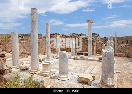 Bleibt das Haus am See, die Insel Delos, Kykladen, Ägäis, Griechenland, Europa Stockfoto