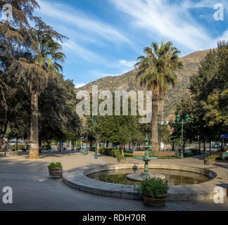 Plaza de Armas Square in San José de Maipo Stadt an der Cajon del Maipo, Chile Stockfoto