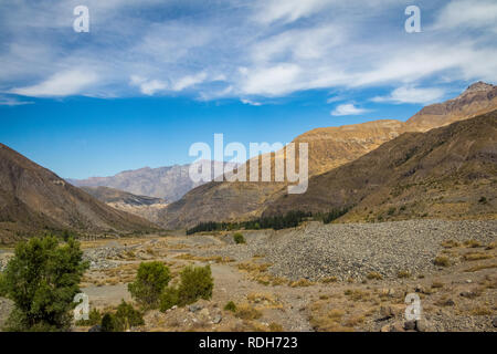 Cajon del Maipo Canyon Landschaft - Chile Stockfoto