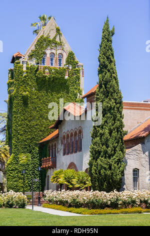 Alte Gebäude an der San Jose State University, San Jose, Kalifornien Stockfoto