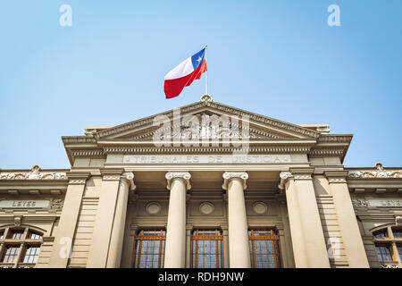 Gerichtshöfe Palace Plaza Montt-Varas Square - Santiago, Chile Stockfoto