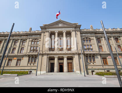 Der oberste Gerichtshof von Chile - Gerichtshöfe Palace Plaza Montt-Varas Square - Santiago, Chile Stockfoto