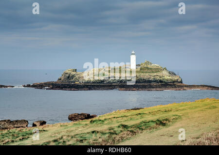 Godrevy Leuchtturm Insel und Cornwall England UK Europa Stockfoto