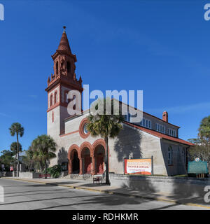 Äußere des historischen Gnade United Methodist Church (1887) eröffnet in St. Augustine, Florida Stockfoto