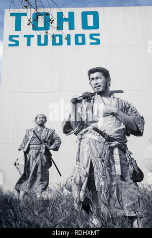 Japan, Insel Honshu, Tokio: Fresken auch SamuraiÓ von Akira Kurosawa mit Toshiro Mifune in TohoÕs Studios, Setagaya Bezirk *** Local Caption *** Stockfoto