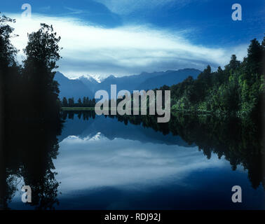 Mirror Lake, Lake Matheson, Südinsel Neuseeland Stockfoto
