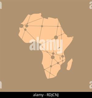 Low Poly Karte von Afrika Stock Vektor