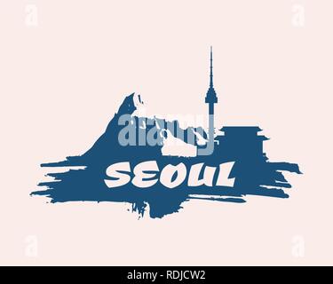 Namsan Tower in Seoul Symbol Stock Vektor