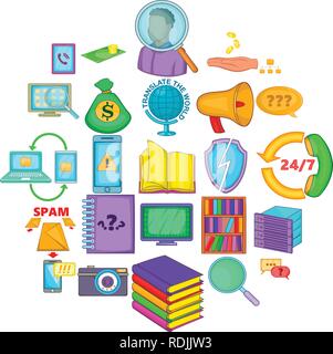 Große Symbole, Cartoon Stil Stock Vektor