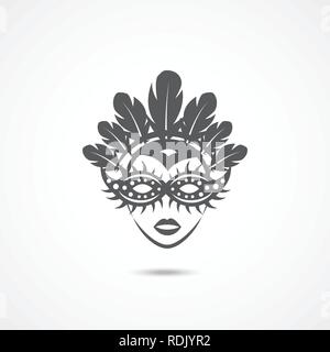 Karneval Maske Symbol Stock Vektor