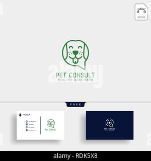 Heimtiere care Beratung, Logo template Vector Illustration mit Business Card Stock Vektor