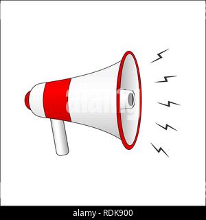 Megaphon isoliert auf weißem Hintergrund. Vector Illustration Stock Vektor