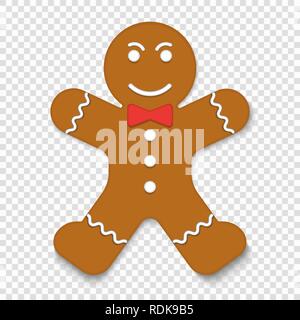 Weihnachten Lebkuchen Mann Cookie. Vector Illustration Stock Vektor