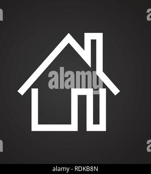 Home Symbol auf schwarzem Hintergrund für Grafik- und Webdesign, modernen einfachen Vektor unterzeichnen. Internet Konzept. Trendy Symbol für Web site Design web-Taste oder mobile App. Stock Vektor