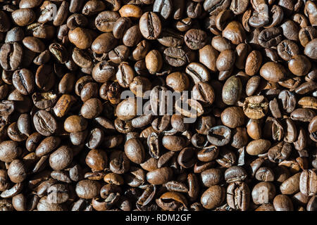 Full Frame geschossen von gerösteten Kaffeebohnen, close-up Stockfoto