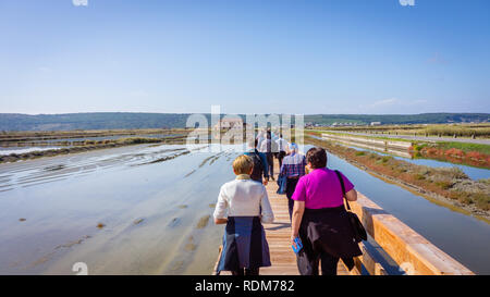 Touristische in Salt Felder, Secovlje Slowenien Stockfoto