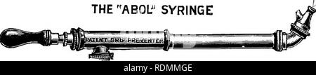 . Das Insekt und anderen alliierten Schädlinge der Obstgarten, Bush und Treibhaus Früchte und ihre Prävention und Behandlung. Schädlinge; Obst. Die "ABOL" SPRITZE PATENT SPRITZDÜSE FÜR DIE ANWENDUNG VON INSEKTIZIDEN UND FÜR DIE ALLGEMEINE ANWENDUNG IN SPRITZEN PFLANZEN. Mit COOPER'S PATENT DRIP PROTECTOR ODER DER PURSER PATENT DRIP PREVENTER" DIE PERFEKTE SPRITZE W BIN NOCH NICHT PRODUZIERT WERDEN." mit der PURSER PATENT DRIP RÜCKFLUSSVERHINDERER "ABOL'SPRITZE ausgespielt. Bitte beachten Sie, dass diese Bilder aus gescannten Seite Bilder, die digital für die Lesbarkeit verbessert haben mögen - Färbung und Aussehen dieser Il extrahiert werden Stockfoto