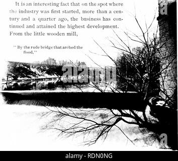 . Kakao und Schokolade; eine kurze Geschichte der, ihre Herstellung und Verwendung. Kakao und Schokolade. 50 KAKAO UND SCHOKOLADE vergleichsweise kleinen, lokalen Sorge um die Position der führenden Industrieunternehmen der Welt. Im Jahre 1895 wurde die Firma als Aktiengesellschaft im Rahmen der allgemeinen Gesetze von Massachusetts organisiert; und 1898 eine spezielle Charta wurde durch das Gericht erteilt. Das Old Stone Mill, die 1849 errichtet wurde, auf dem Gelände lange Trade Boxes - durch das kleine Gebäude in der Gravur von 1822 dargestellt ist, hat zu einer imposanten Struktur der Ziegel und Stein, als Mühle Nr. 5 bekannt gegeben. Die Anlage Stockfoto
