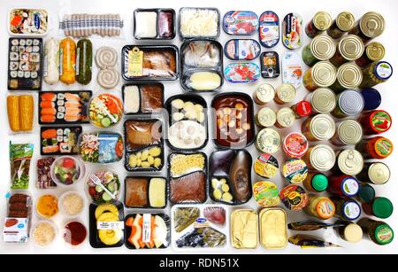 Mehrere Fertiggerichte, Convenience Food Stockfoto